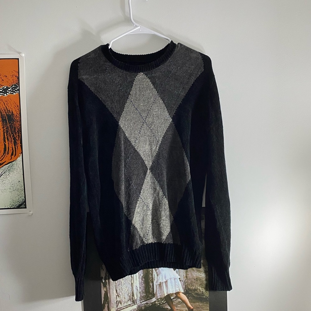Urban Outfitters Black Argyle Sweater